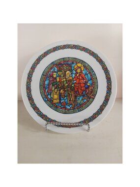 D'Arceau Limoges Noel Vitrail 3 Plate Refus D'Hebergement